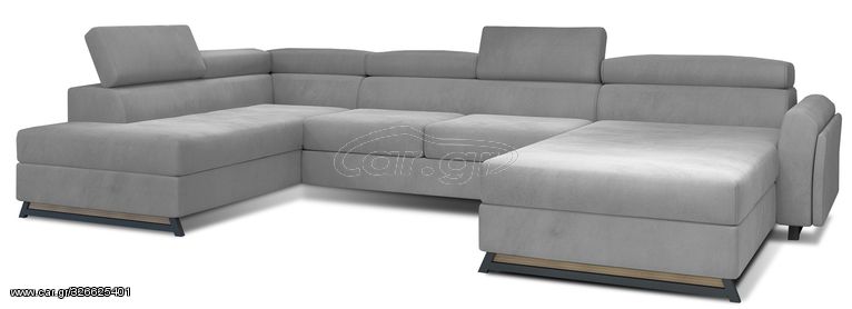 162045879 Γωνιακός καναπές Baikal-Gkri Anoixto-Αριστερή    Ενισχυμένη μοριοσανίδα με φύλλα λευκής ξυλείας  Ποδαρικό:  Mαύρο μέταλλο  Κάθισμα: Αφρός T30+HR   Πλάτη : Αφρός T25    , 1 Τεμάχιο