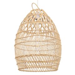 Boho κρεμαστό φωτιστικό TAHITI μονόφωτο 1ΧΕ27 μπεζ ξύλινο Bamboo Φ38xY50cm 1 x E27 AC 220-240V IP20