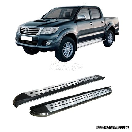 Toyota Hilux (Vigo) 2005-2015 Σκαλοπάτια [Silver Combo]