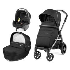 Peg Perego Πολυκαρότσι 3 Σε 1 New Book Modular SL Black Shine Και Δώρο Bassinet Stand