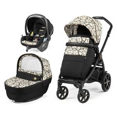 Peg Perego Πολυκαρότσι 3 Σε 1 New Book Modular Lounge Graphic Gold Και Δώρο Bassinet Stand