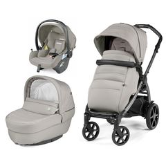 Peg Perego Πολυκαρότσι 3 Σε 1 New Book Modular Lounge Moonstone Και Δώρο Bassinet Stand