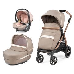 Peg Perego Πολυκαρότσι 3 Σε 1 New Book Modular Lounge Mon Amour Και Δώρο Bassinet Stand