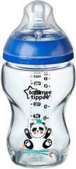 Tommee Tippee Μπιμπερό Γυάλινο 250ml Θηλή Σιλικόνης  0m+ Boy Closer to Nature CTN 422707