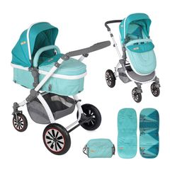 Lorelli Πολυκαρότσι Aurora 2 Σε 1 Air Wheels Aquamarine 10020951743