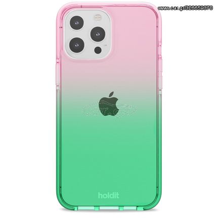 Holdit Seethru Θήκη Slim Back cover Σιλικόνης για iPhone 13 Pro Max (MagSafe/100% Vegan/Ανακυκλώσιμα Υλικά/Εco Friendly) Gradient Grass Green/Bright Pink