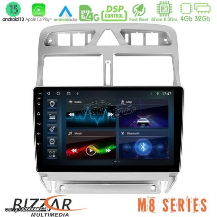 Bizzar M8 Series Peugeot 307 2002-2008 8core Android13 4+32GB Navigation Multimedia Tablet 9"