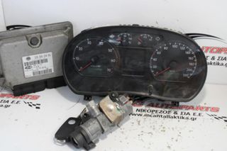 Εγκέφαλος σετ VW POLO (2005-2009) 6Q0920804B 036906034KG με όργανα και κλειδαριά με κλειδί