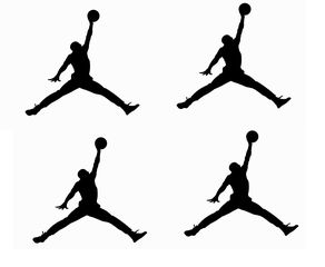 Σετ 4 Αυτοκόλλητα JORDAN 10cm Μαύρο