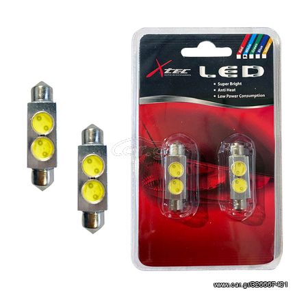 Λάμπες Led C5W SV8.5-8 41mm 12volt 2 HP-SMD 6000k X-Tec 2 Τεμάχια