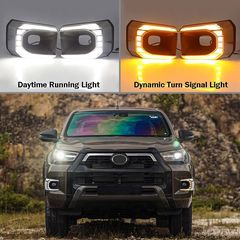 Toyota Hilux (Invincible) 2020+ Εμπρόσθια Προβολάκια Ομίχλης DRL -thumb-9