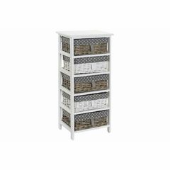 Σιφονιέρα DKD Home Decor   Γκρι Αστέρια Λευκό λυγαριά Ξυλο παουλόβνια (40 x 29 x 90 cm)