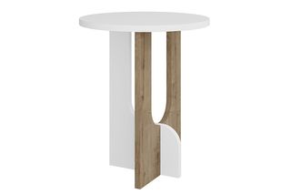 Τραπέζι βοηθητικό "LUNA" σε λευκό/φυσικό χρώμα Φ40x47