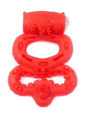 Δονούμενο Δαχτυλίδι Πέους Cock and Ball Ring Κόκκινο