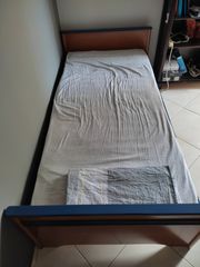 Ξύλινο κρεβάτι μονό οξιά με στρώμα