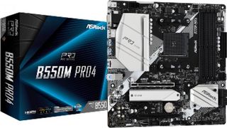 Asrock Mb Socket Amd AM4, Cs Amd B550, 4 Dimm Sockets DDR4, D-SUB/Display PORT/HDMI, Lan GIGABIT, MICRO-ATX, 2YW. - (B550M PRO4)