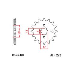 Γραναζι εμπρος 273.14 Honda Innova 14 428 (JTF274) Taiwan Α' - (10100-812)