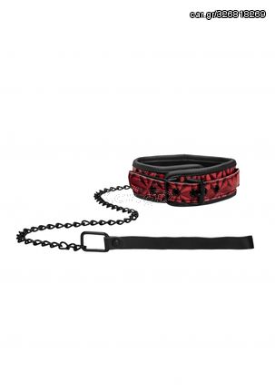 Luxury Collar with Leash - Burgundy