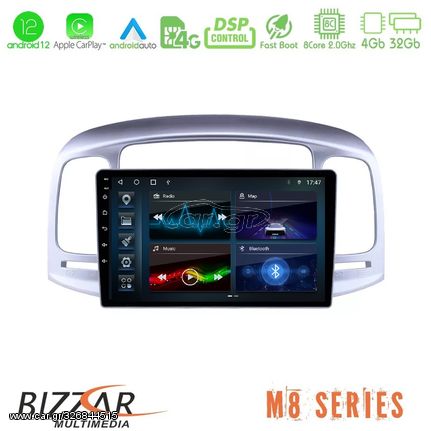 Bizzar M8 Series Hyundai Accent 2006-2011 8core Android12 4+32GB Navigation Multimedia Tablet 9″