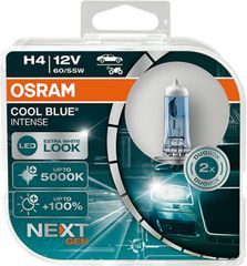Osram Λάμπες Αυτοκινήτου Cool Blue Intense 100% H4 Αλογόνου 5000K Ψυχρό Λευκό 12V 55W 2τμχ -64193CBN-HCB