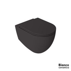 Λεκάνη Κρεμαστή LENTA/53 Rimless με κάλυμμα Soft Close MS38C, Bianco Ceramica Anthracite Matt 381600C-421