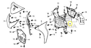 Ποδιά Εσωτερική Μαύρη Honda ANC.125 Mode 81131K29900ZD