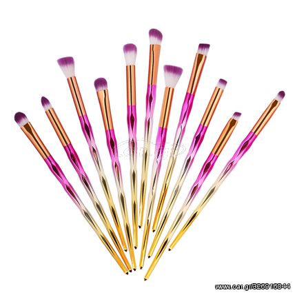 ΣΕΤ ΠΙΝΕΛΑ ΜΑΚΙΓΙΑΖ - UNICORN PROFESSIONAL WOMEN MAKEUP BRUSH SET 10 ΤΕΜΑΧΙΩΝ (GOLD/RED/YELLOW)