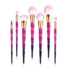 ΠΙΝΕΛΑ ΜΑΚΙΓΙΑΖ ΣΕΤ  - UNICORN PROFESSIONAL WOMEN MAKEUP BRUSH SET 7 ΤΕΜΑΧΙΩΝ (GOLD/RED/BLUE)