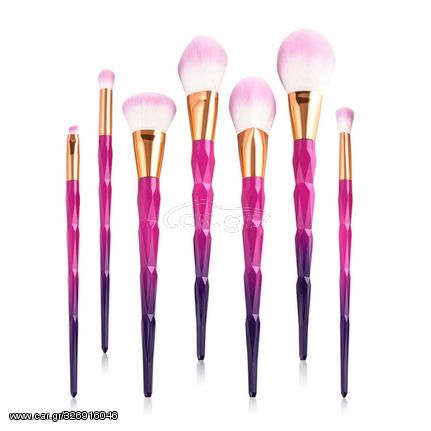 ΠΙΝΕΛΑ ΜΑΚΙΓΙΑΖ ΣΕΤ  - UNICORN PROFESSIONAL WOMEN MAKEUP BRUSH SET 7 ΤΕΜΑΧΙΩΝ (GOLD/RED/BLUE)