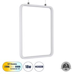 Κρεμαστό Φωτιστικό NEROBA Linear Design LED CCT 18W 1980lm 360° AC 220-240V - Εναλλαγή Φωτισμού μέσω Διακόπτη On/Off All In One Μ29 x Π2 x Υ36cm - Λευκό