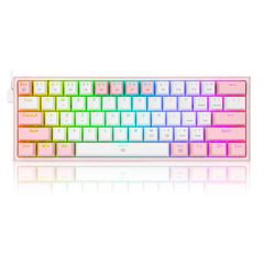 Gaming πληκτρολόγιο - Redragon K617 Fizz (White/Pink)