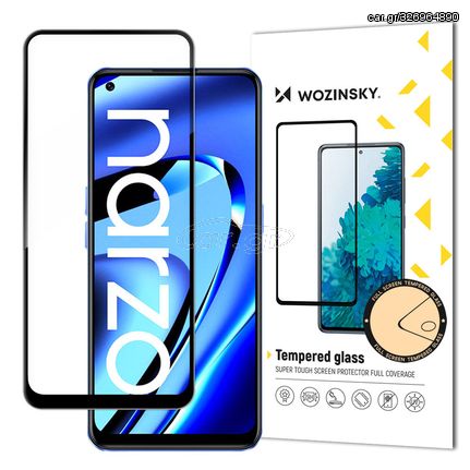 Wozinsky Super Tough Full Glue Tempered Glass Full Screen With Frame Case Friendly Realme Narzo 50A Black