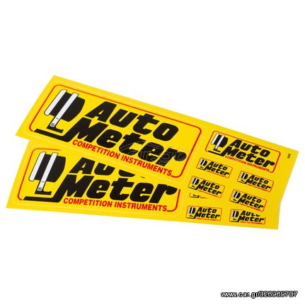 Autometer Decal Sheet, Mini-Assorted, Yellow, 'Competition Instruments'