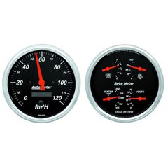 Autometer Gauge Kit, 2 Pc., Quad & Speedometer, 5", Designer Black