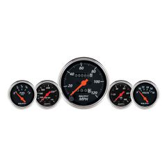 Autometer Gauge Kit, 5 Pc., 3 1/8" & 2 1/16", Mech. Speedo., Wtmp & Oilp, Designer Blk