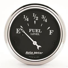 Autometer Gauge, Fuel Level, 2 1/16", 0 To 90Ω, Elec, Old Tyme Black