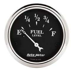 Autometer Gauge, Fuel Level, 2 1/16", 0 To 30Ω, Elec, Old Tyme Black