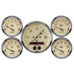 Autometer Gauge Kit, 5 Pc., 3 3/8" & 2 1/16", Gps Speedometer, Antique Beige