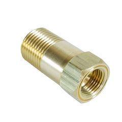 Autometer Fitting, Adapter, 1/2" Npt Male, Extension, Brass, For Mech. Temp. Gauge