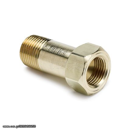 Autometer Fitting, Adapter, 3/8" Npt Male, Extension, Brass, For Mech. Temp. Gauge