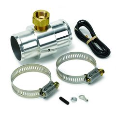Autometer Fitting, Adapter, Radiator Hose, 1.5", 3/8" Nptf Female, Aluminum