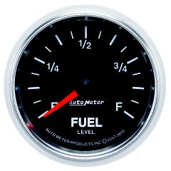 Autometer Gauge, Fuel Level, 2 1/16", 0-280 Ω Programmable, Gs