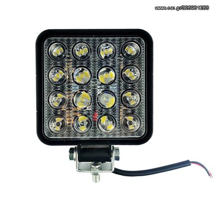 Προβολέας Εργασίας 16 Led Τετράγωνος 110mm x 110mm 48W Flat 10-80V 99089