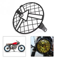 ΣΙΤΑ ΦΑΝΑΡΙΟΥ Πλέγμαγια Κάλυμμα σίτα Custom project Cafe Racer Tracker chopper bobber MotorDMS!!!