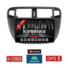 KIROSIWA 6+128GB HONDA CIVIC (1996 - 2000) Android οθόνη αυτοκίνητου 6GB με GPS WI-FI (ηχοσύστημα αφής 9" ιντσών OEM Youtube Playstore MP3 USB Radio Bluetooth Mirrorlink DSP Apple Carplay Android