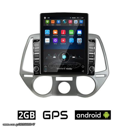 HYUNDAI i20 (2008 - 2013) Android οθόνη αυτοκίνητου 2GB με GPS WI-FI (ηχοσύστημα αφής 9.7" ιντσών OEM Youtube Playstore MP3 USB Radio Bluetooth Mirrorlink εργοστασιακή, 4x60W, AUX) HY163-972