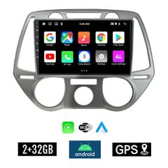 KIROSIWA 2+32GB HYUNDAI i20 (2008 - 2013) Android οθόνη αυτοκίνητου 2GB με GPS WI-FI (ηχοσύστημα αφής 9" ιντσών OEM Youtube Playstore MP3 USB Radio Bluetooth Mirrorlink εργοστασιακή, 4x60W, AUX) DX-12