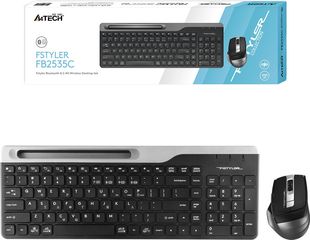 A4 Tech Fstyler Combo FB2535C BLUETOOTH/Ασυρματο Πληκτρολογιο Η/Υ FBK25 EN/Gr + BLUETOOTH/Ασυρματο Ποντικι FB35S Grey GR