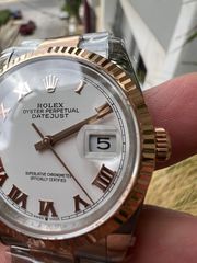 Rolex datejust 36mm white dial everose gold two tone superclone quality 