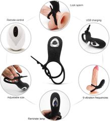Adjustable Double cockring with remote Control-thumb-8